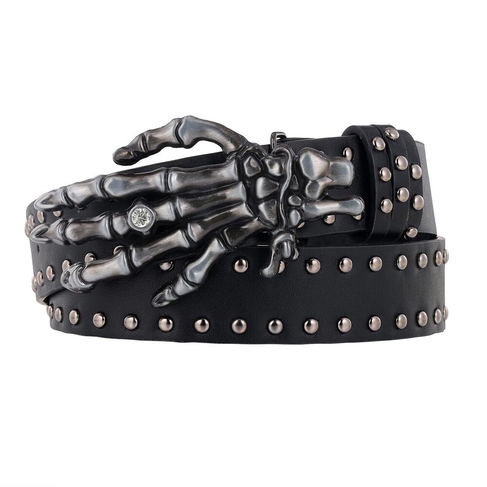 8135 Punk Leather Skull Bet Gothic Classic Headbone Waist Jewelry